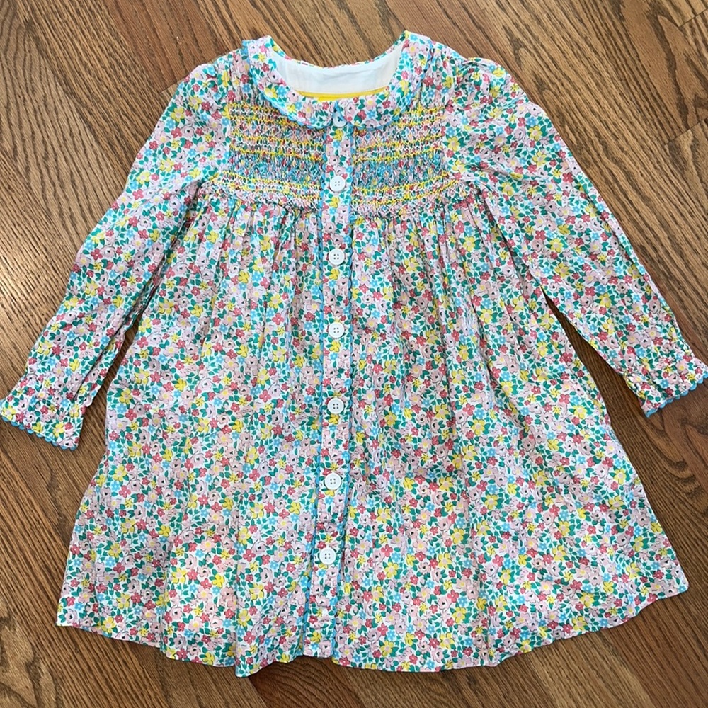 Girls Mini Boden Flower Dress 6-7T